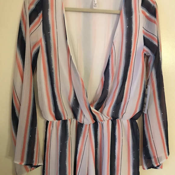 Leith Long Sleeve Striped Romper - Picture 4 of 5